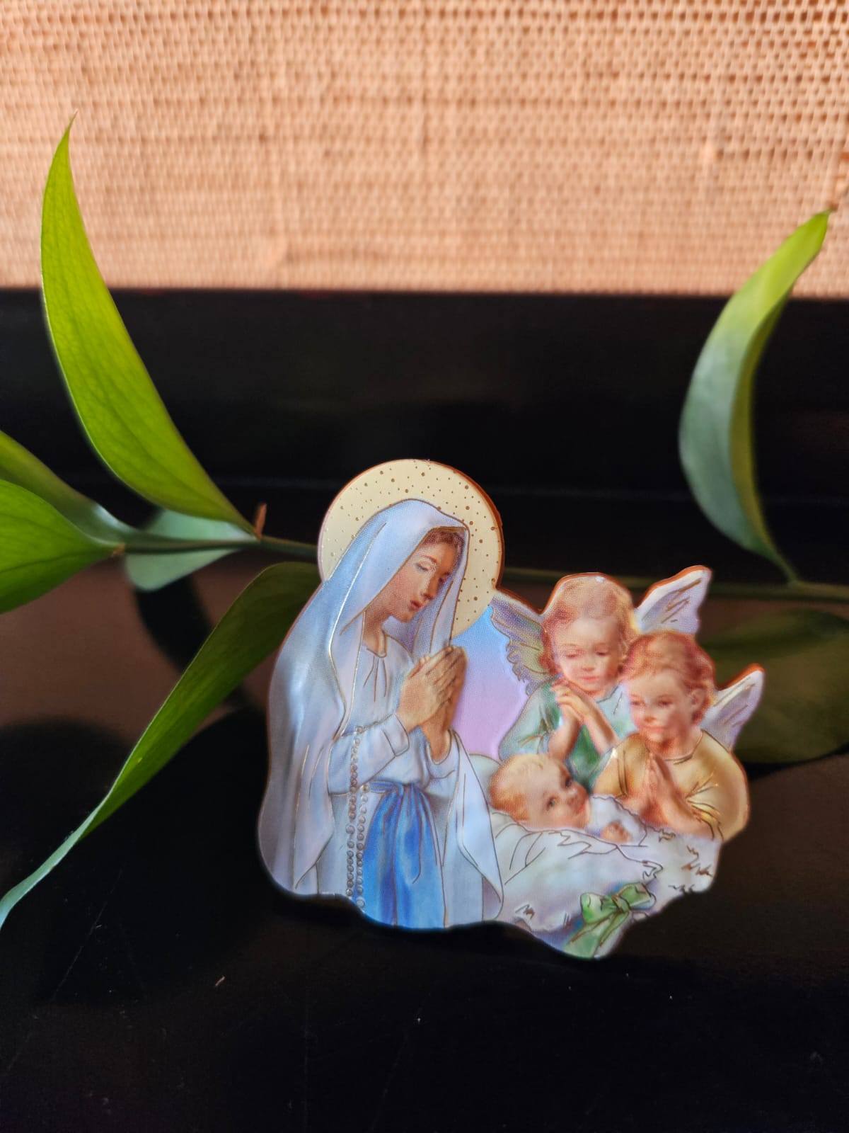 Cuadro con Magnético pequeño - Virgen de Lourdes y angelitos